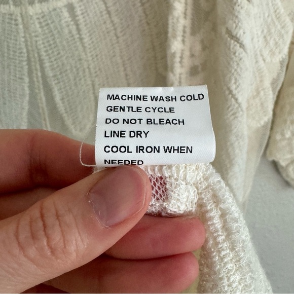 68 Rebellion Again Women's M Cream Boho Sheer Kimono Duster Coastal Festival - Picture 6 of 10